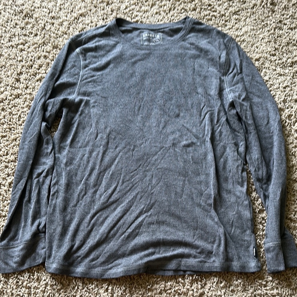 Express Men's Gray Long Sleeve Shirt